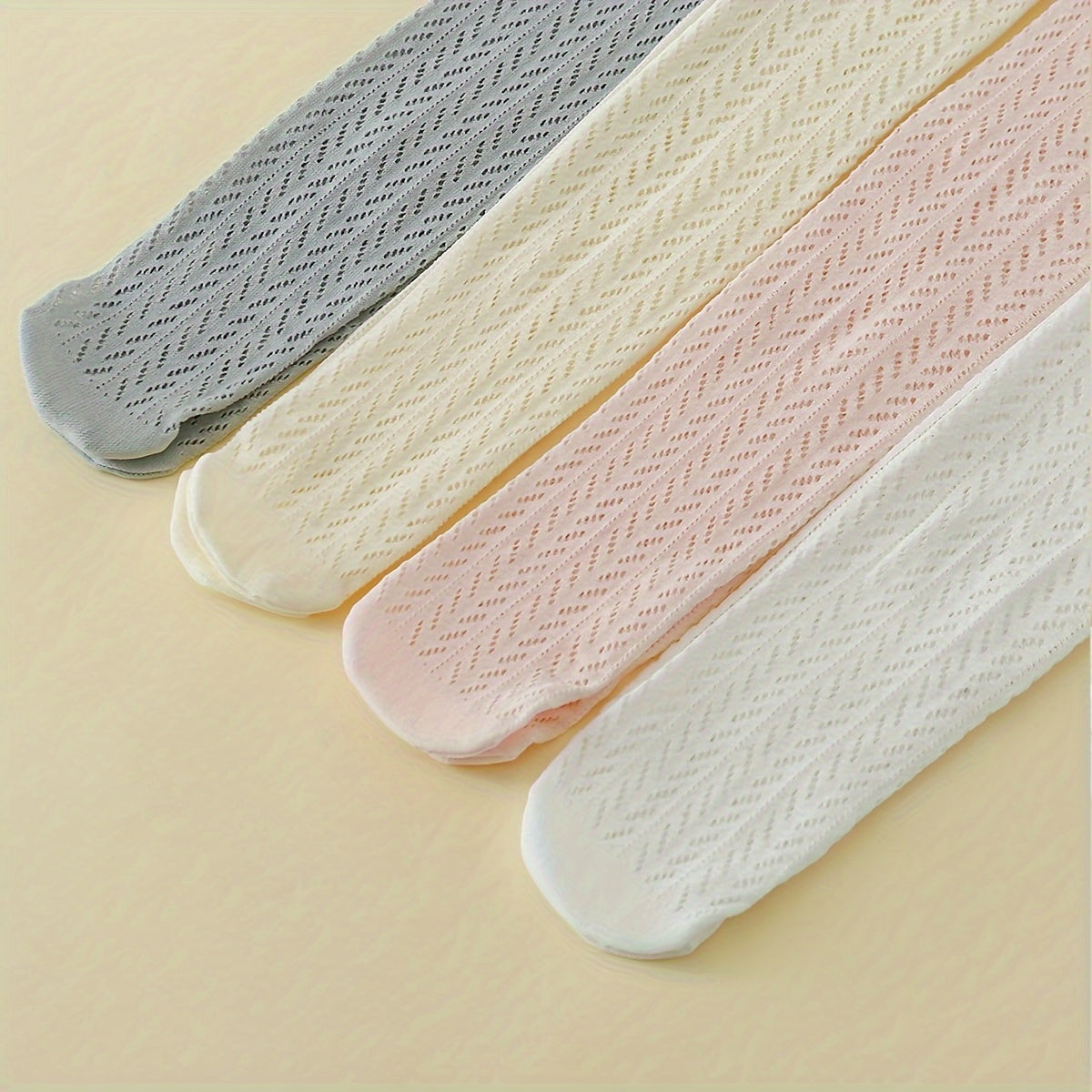 Girls' Mesh Pantyhose 4 Pairs All-Season Breathable Comfortable Outdoor Wear