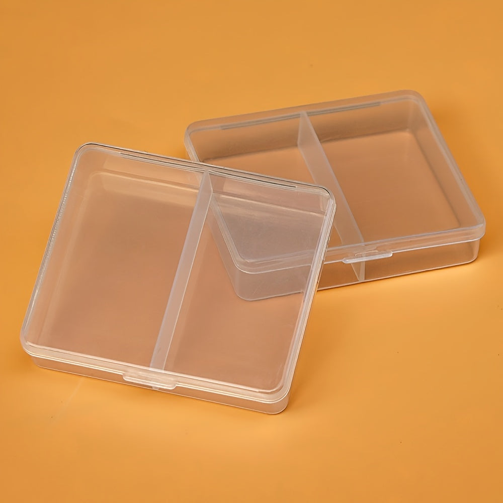 Organizador de escritorio transparente pequeño con compartimentos dobles para joyas y manualidades