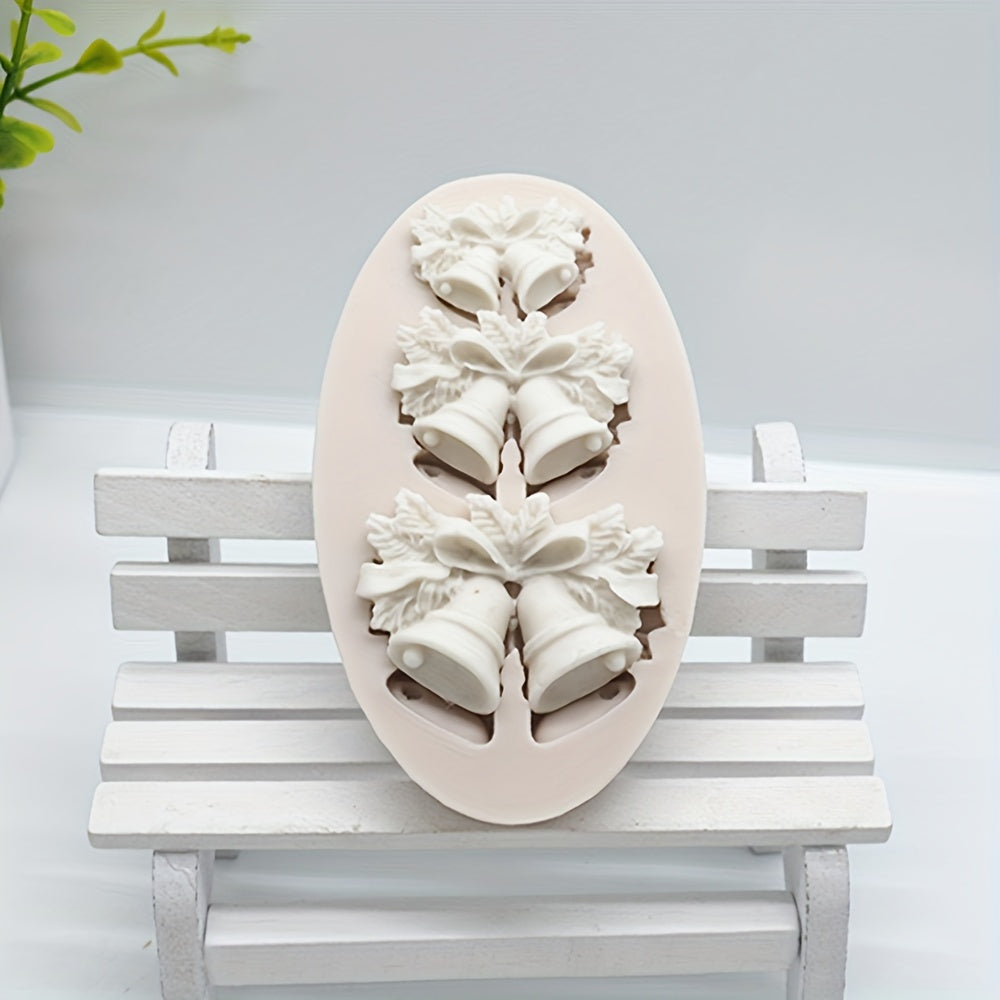 3D Christmas Bell Silicone Mold for Cake Decorating and Candy Making