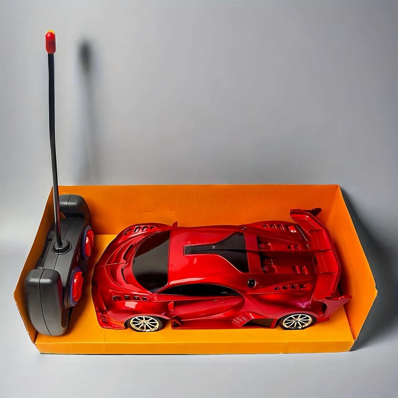 High-Speed RC Drift Car with LED Lights in Red Blue or Black for Kids 3+