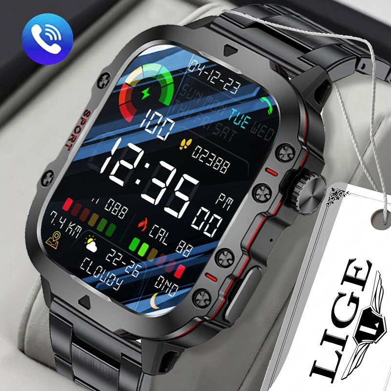 Men's Smart Watch with Voice Assistant IP67 Water Resistance Sports Strap 100+ Exercise Modes