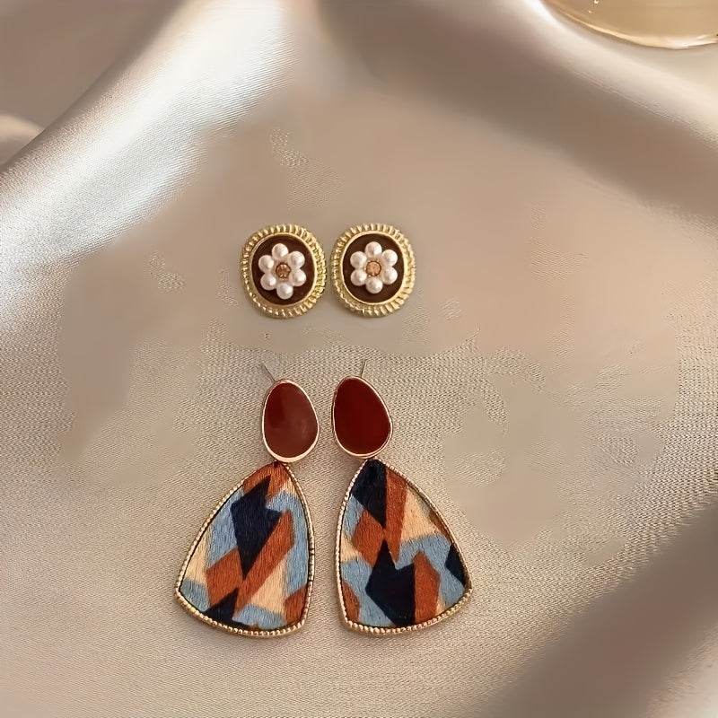 5 juft chiroyli faux marjonli yurak taqinchoqlari ayollar uchun kundalik kiyim va uchrashuvlar uchun