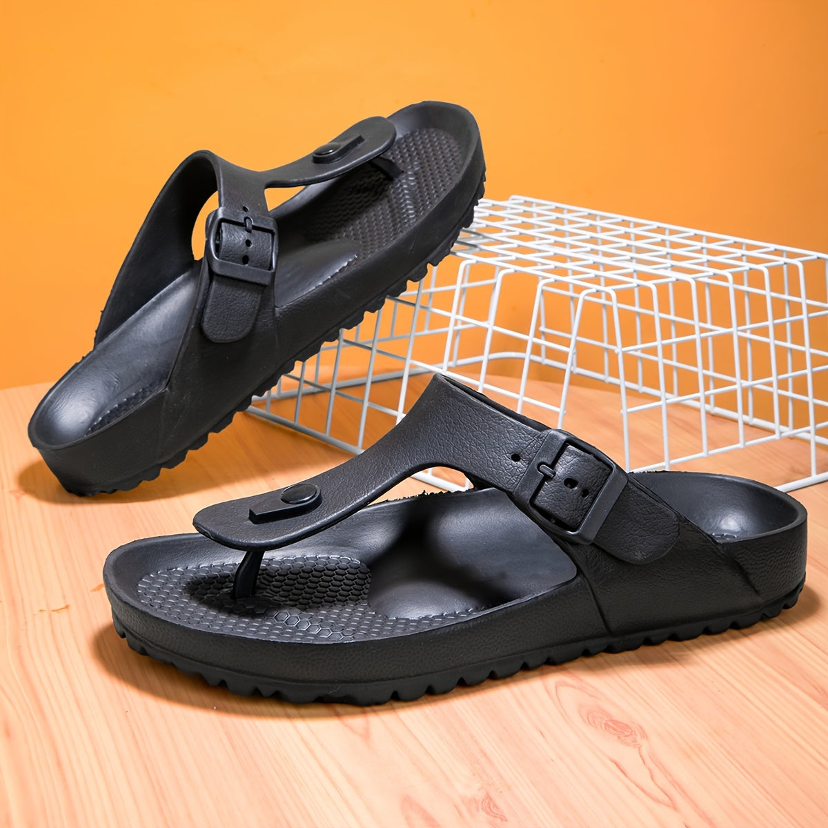 Women's Solid Color Flip Flops Casual Wedge Flats Comfortable Shoes