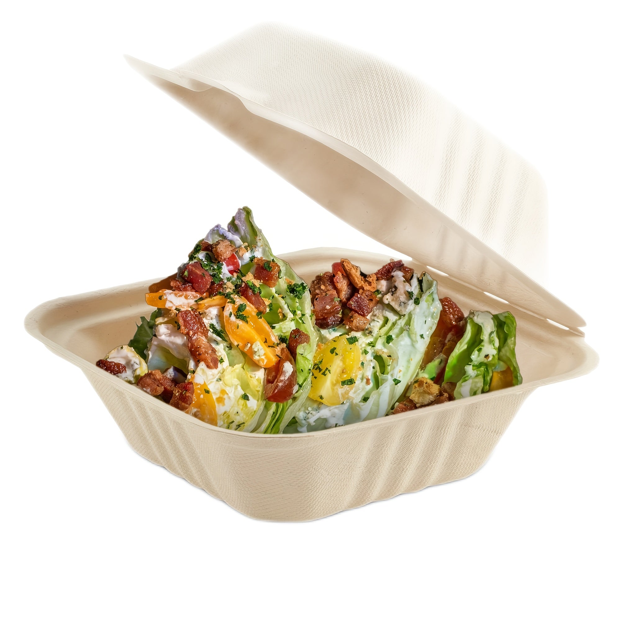 Ekologik toza bug'doy donasi qog'oz tushlik qutilari, 5, 15, 30, 50 ta, sendvichlar, salatlar va shirinliklar uchun