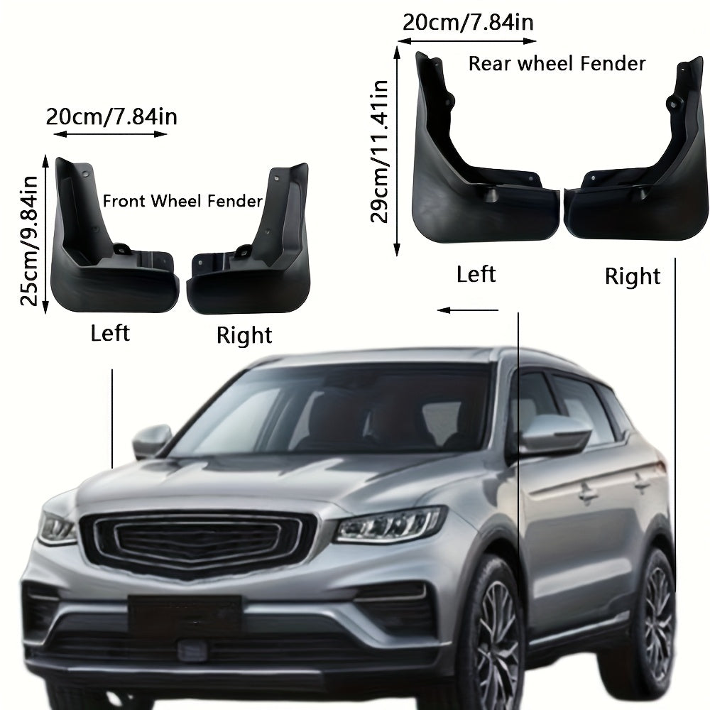 Juego de 4 protectores de barro para coche, guardabarros delanteros y traseros de plástico para sedán