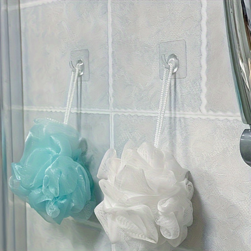 10 Easy-Install Clear Adhesive Wall Hooks Heavy-Duty for Kitchen Bathroom Storage