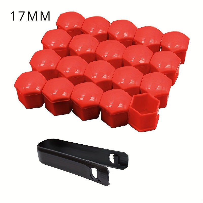 20 piezas de cubiertas de plástico para tuerca de rueda de coche, cubre llanta hexagonal de 17mm, antirrobo
