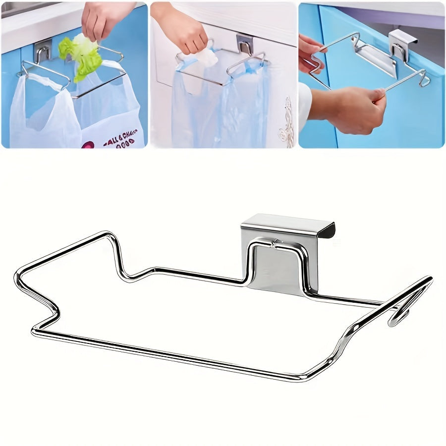 Stainless Steel Bag Holder Organizer for Cabinet Door, Hanging Plastic Storage Rack
