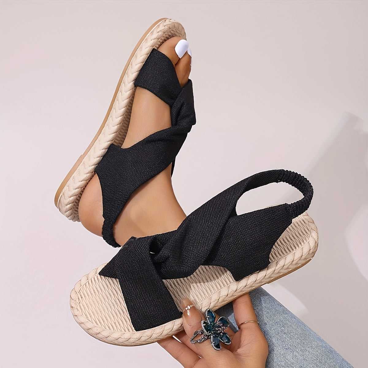 Women's Flat Sandals Lightweight Leather Slip-On All Seasons