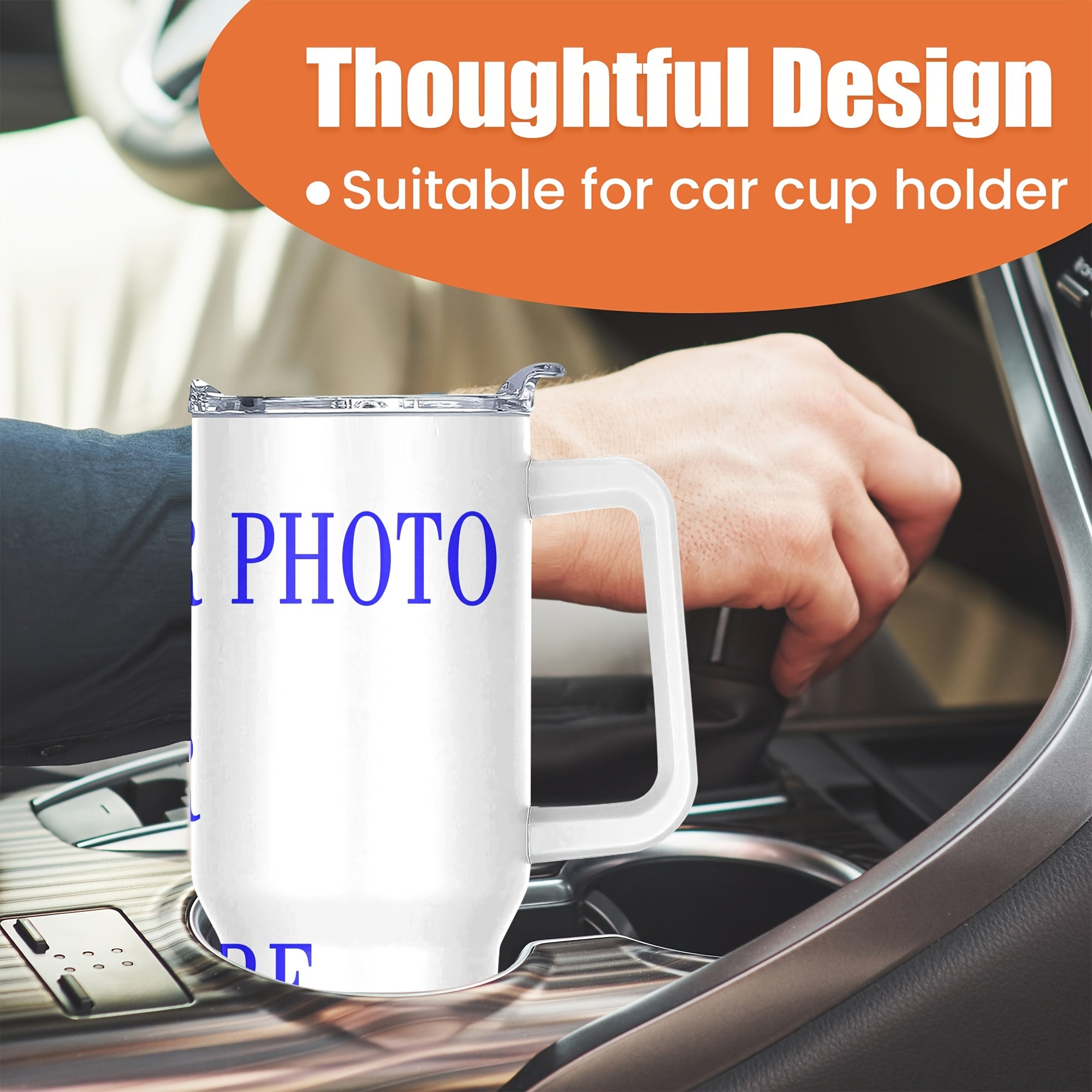 40oz Stainless Steel Travel Mug with Lid Custom Photo Insulated Coffee Cup Gift