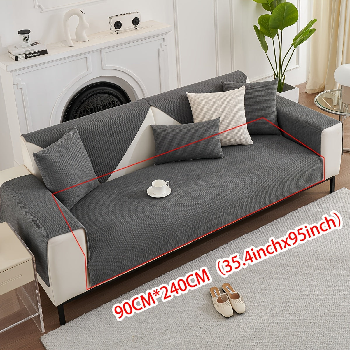All-Season Velvet Sofa Cushion with Anti-Cat Scratch and Non-Slip Features