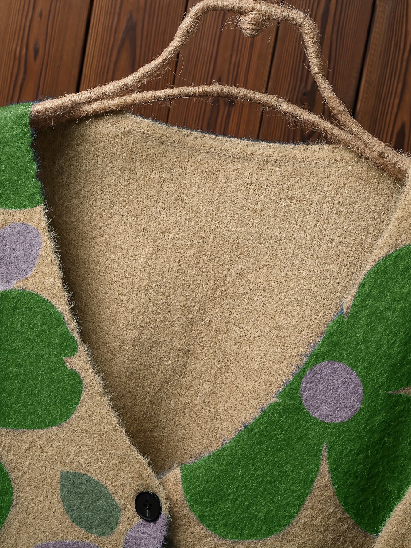 Plus Size Floral Print Button Front Cardigan V Neck Long Sleeve Spring Fall Women's Clothing