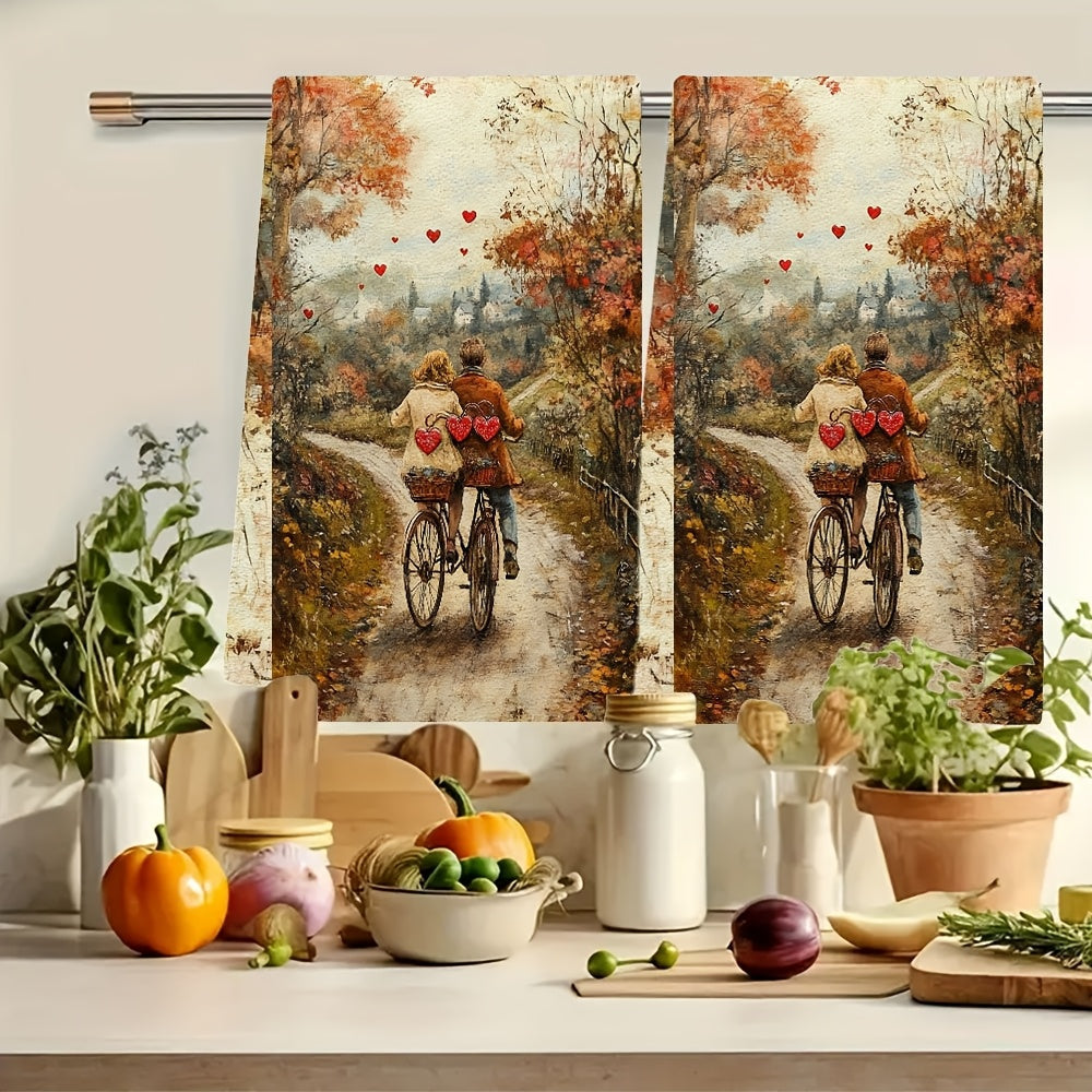 Set of 2 Ultra Soft Kitchen Towels 16x24 Absorbent Dish Hand Towels
