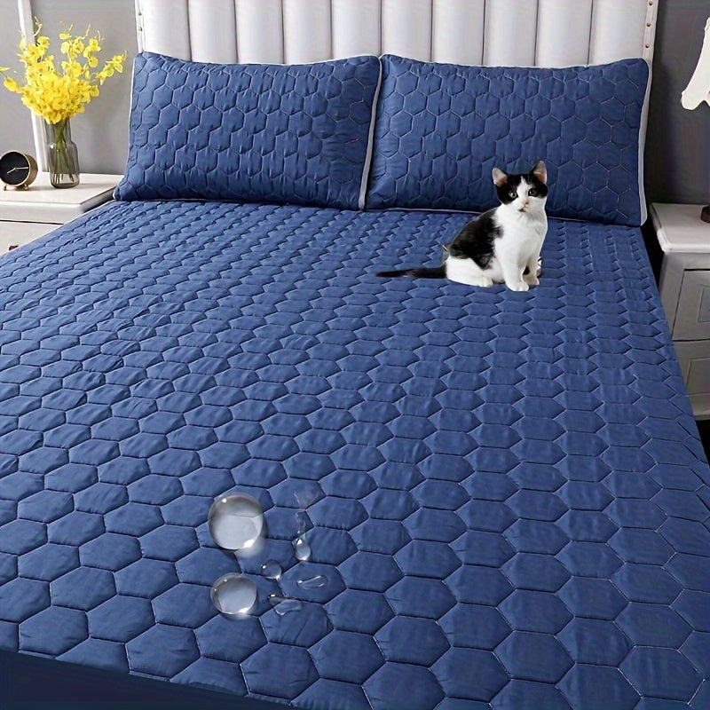 Suv o'tkazmaydigan, uch qavatli nafas oladigan, siljishsiz, teskari yostiq qoplamasi bilan yotish uchun matras qoplamasi