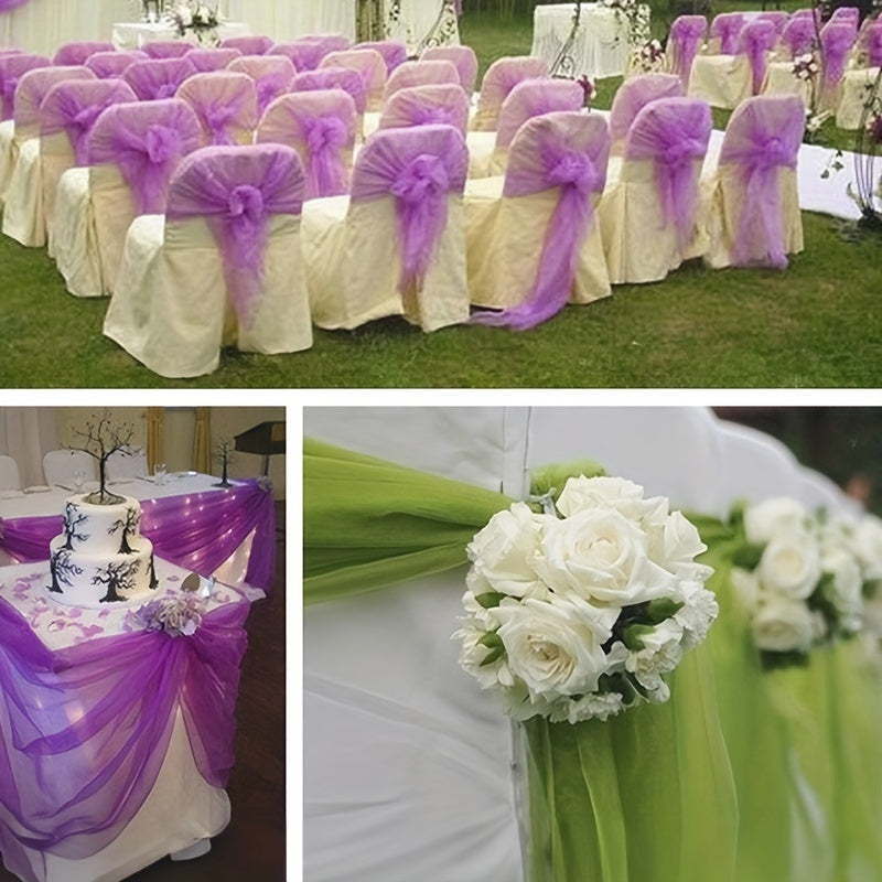 Vibrant Organza Tulle Sheer Backdrop Curtain 10m Colorful Swirl Patterns for Events