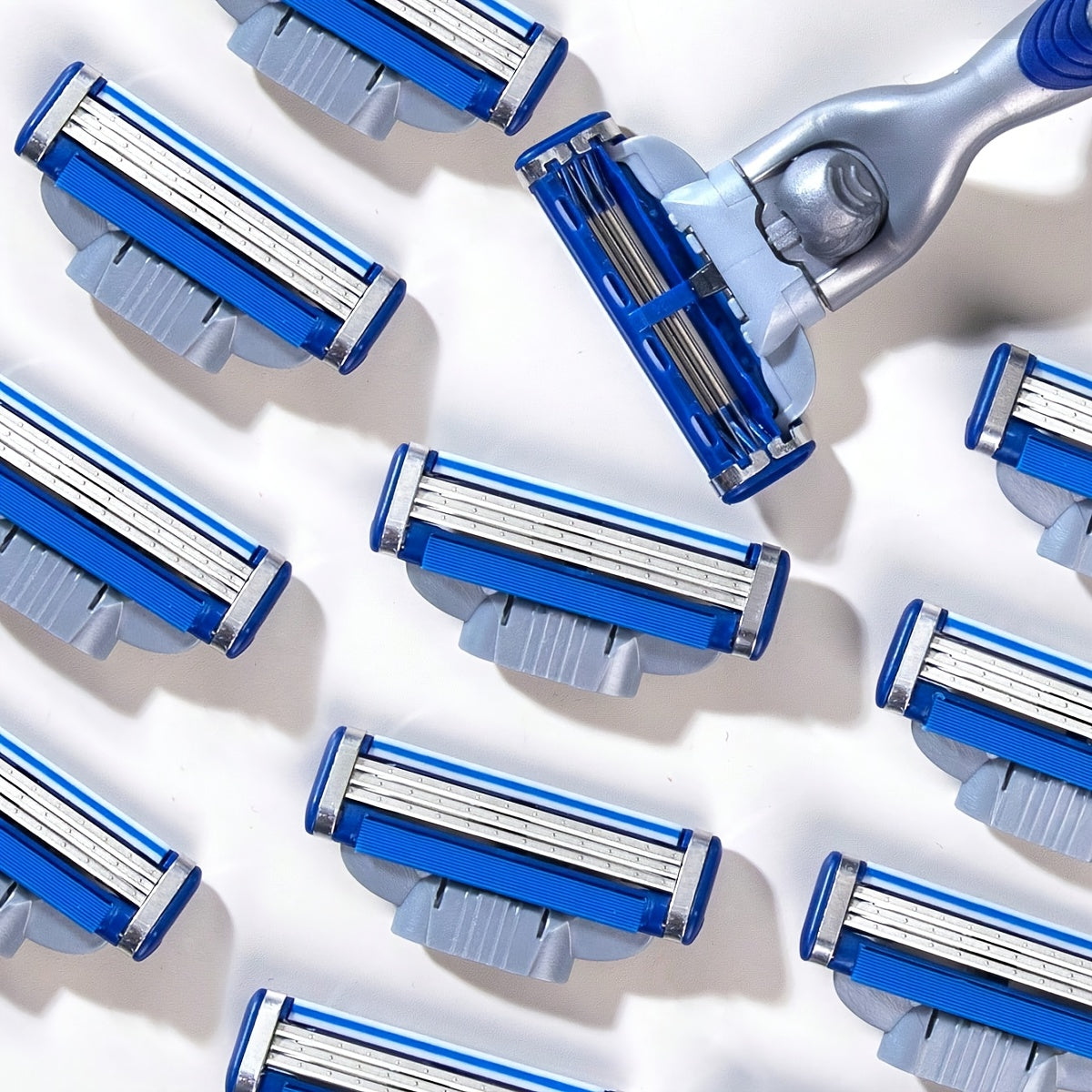 Men's Safety Razor Set with Stainless Steel Handle and 3-Layer Blades for Beard and Mustache Grooming