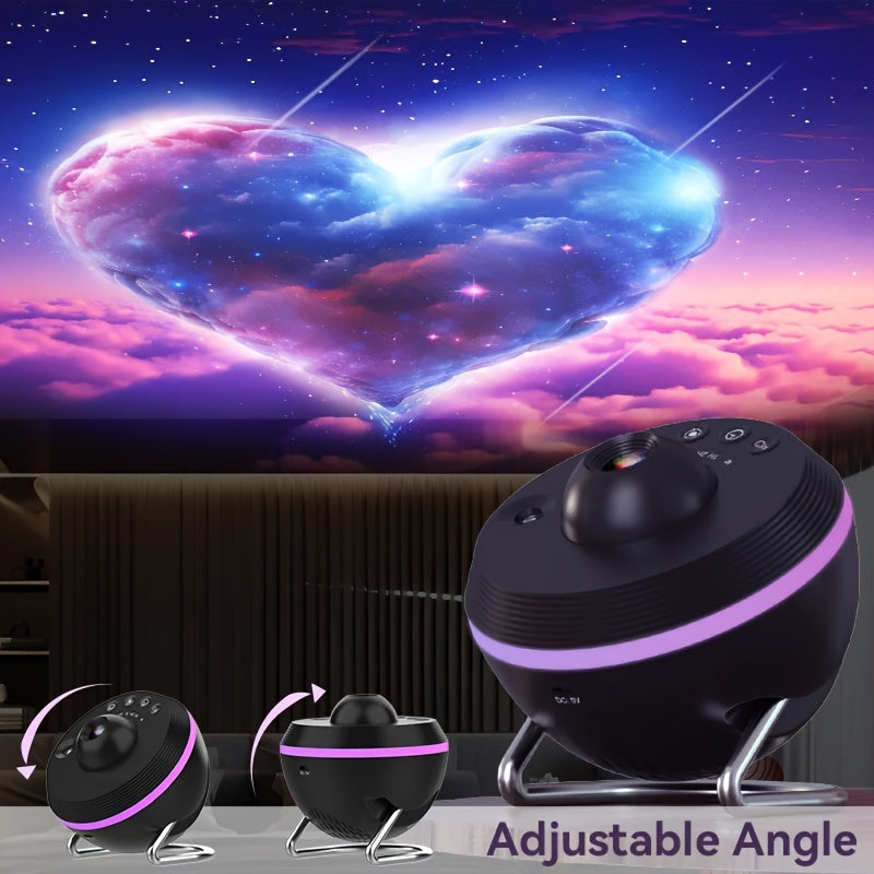 4K 13-in-1 Space Projector with Rotating Ball RGB Ambient Light for Bedroom Home Theater