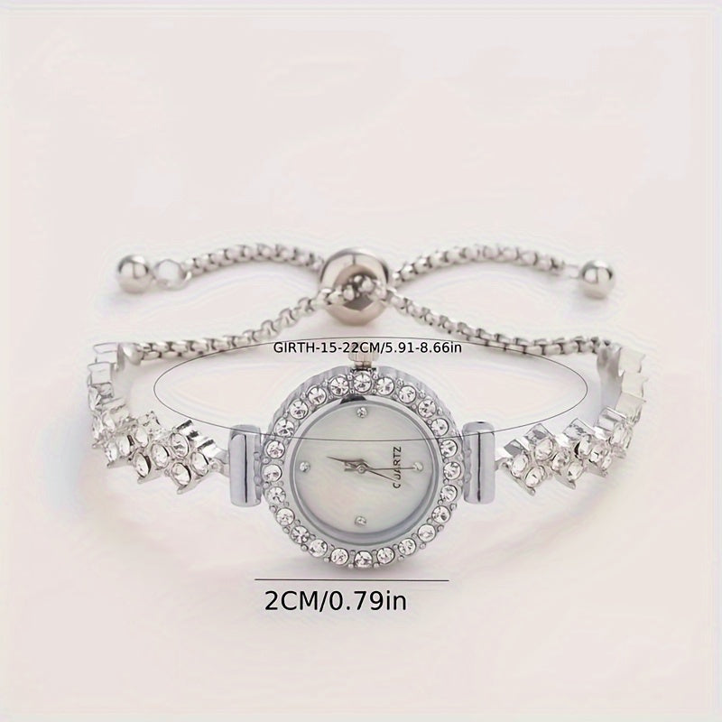 Women's Quartz Watch Rhinestones Circular Case Analog Display Luxury