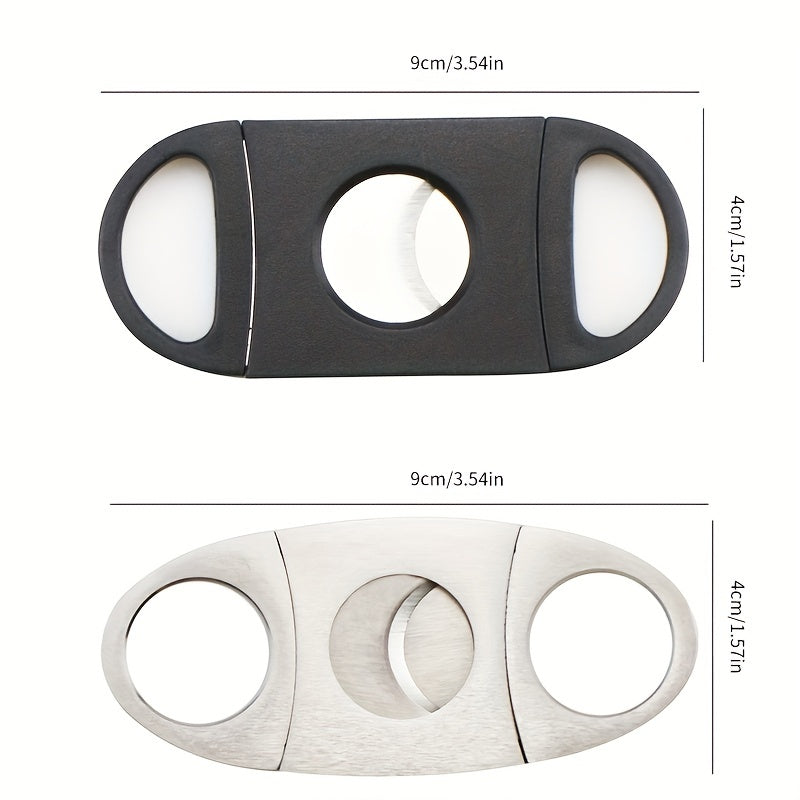 Mens Stainless Steel Double-Edged Cigar Cutter Gift Accessory