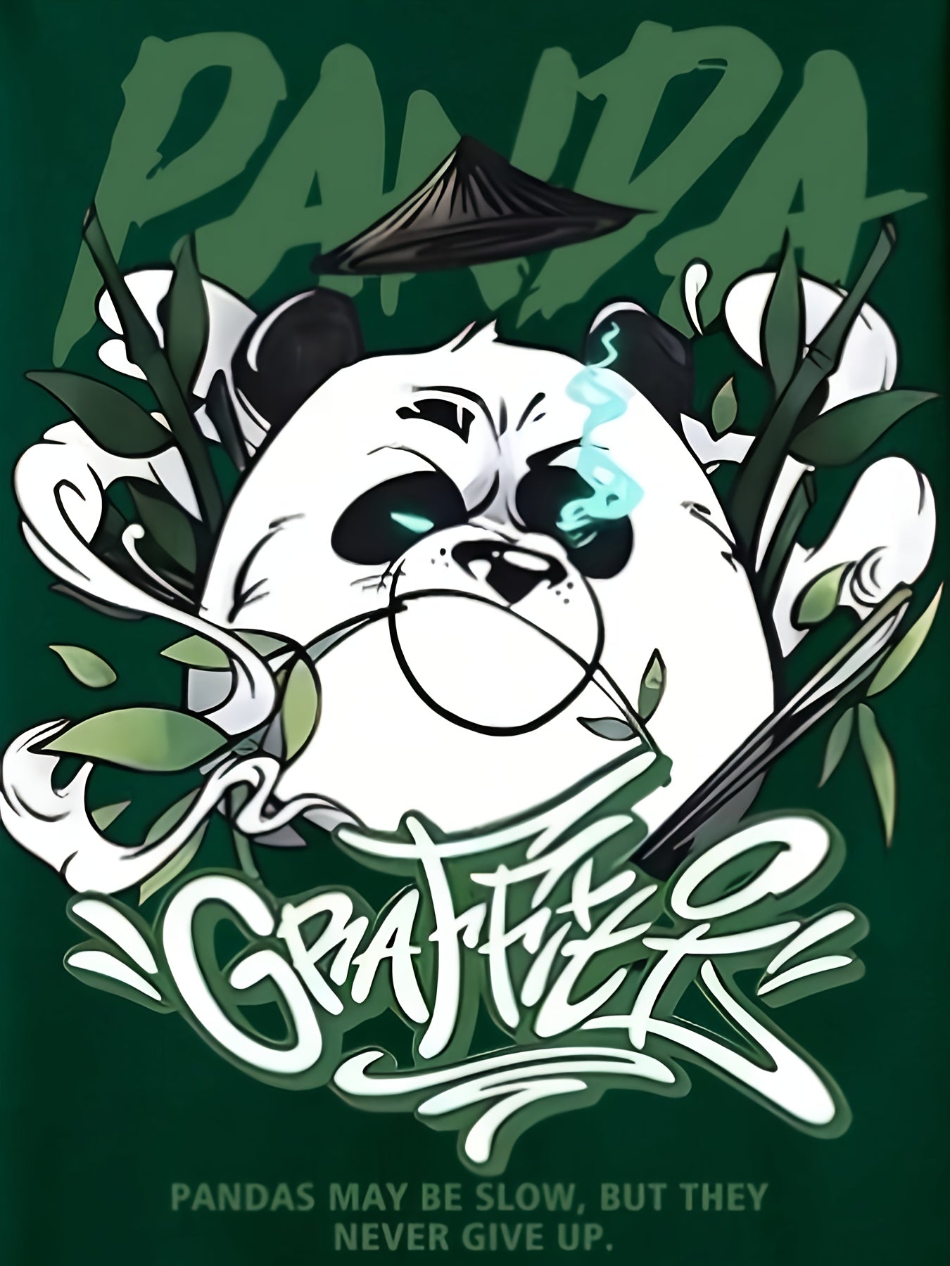 Men's Plus Size Panda Print T-Shirt Polyester Spandex Crew Neck Casual Summer