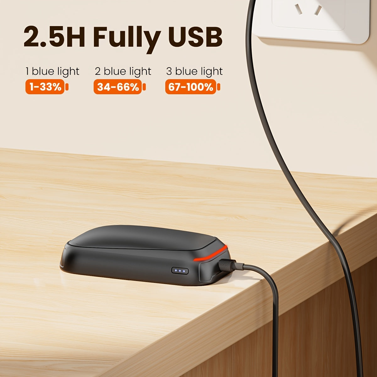 Rechargeable Hand Warmer Portable Aluminum 3-Level Heat for Outdoor Activities