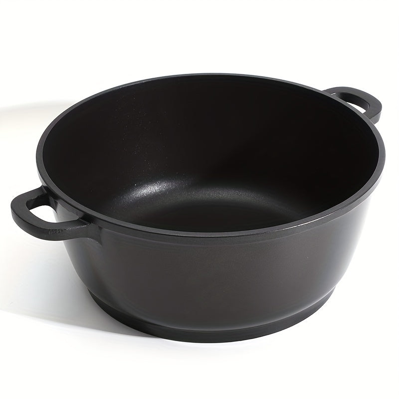 Japanese Style Dual Handle Deep Soup Pot Non-Stick Aluminum 3.5 Quart