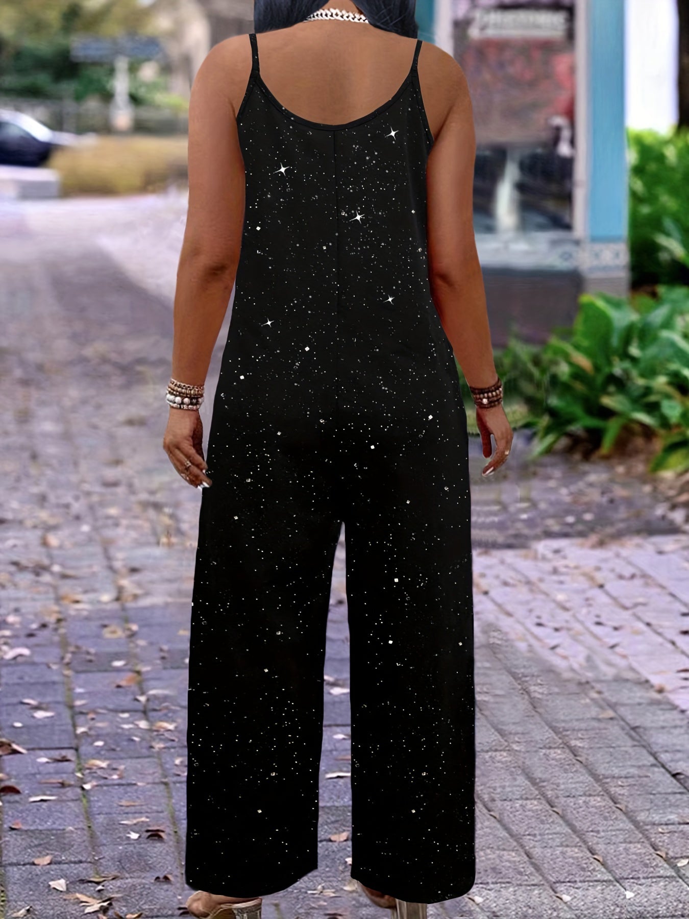 Women's Plus Size Sleeveless Jumpsuit Summer Casual Pocket Cami