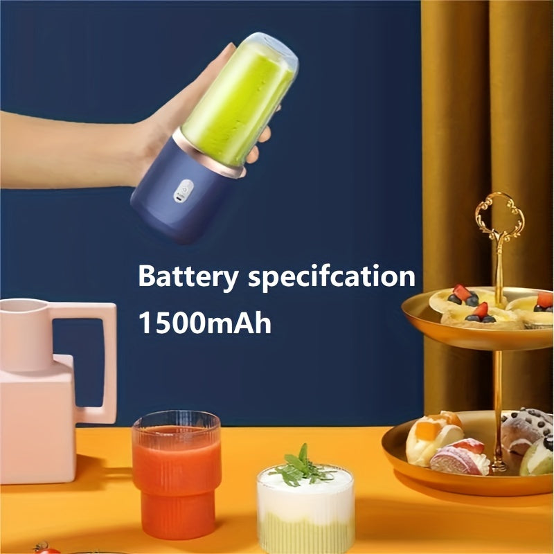 USB Rechargeable Juicer Cup with Dual-Chamber Design Portable Blender for Smoothies