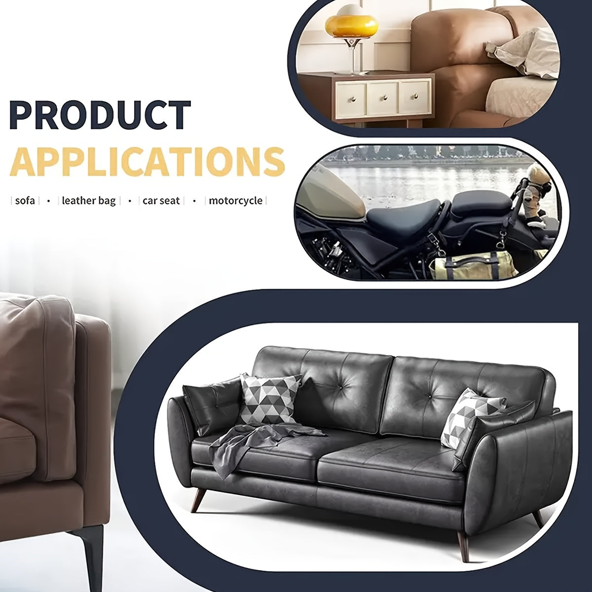 Parchetes de reparación de cuero autoadhesivos 20x30cm para muebles y asientos de coche