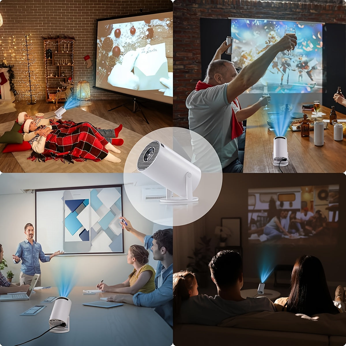Mini 4K Projector for Home Theater with Android 12 WiFi6 Bluetooth 5.2
