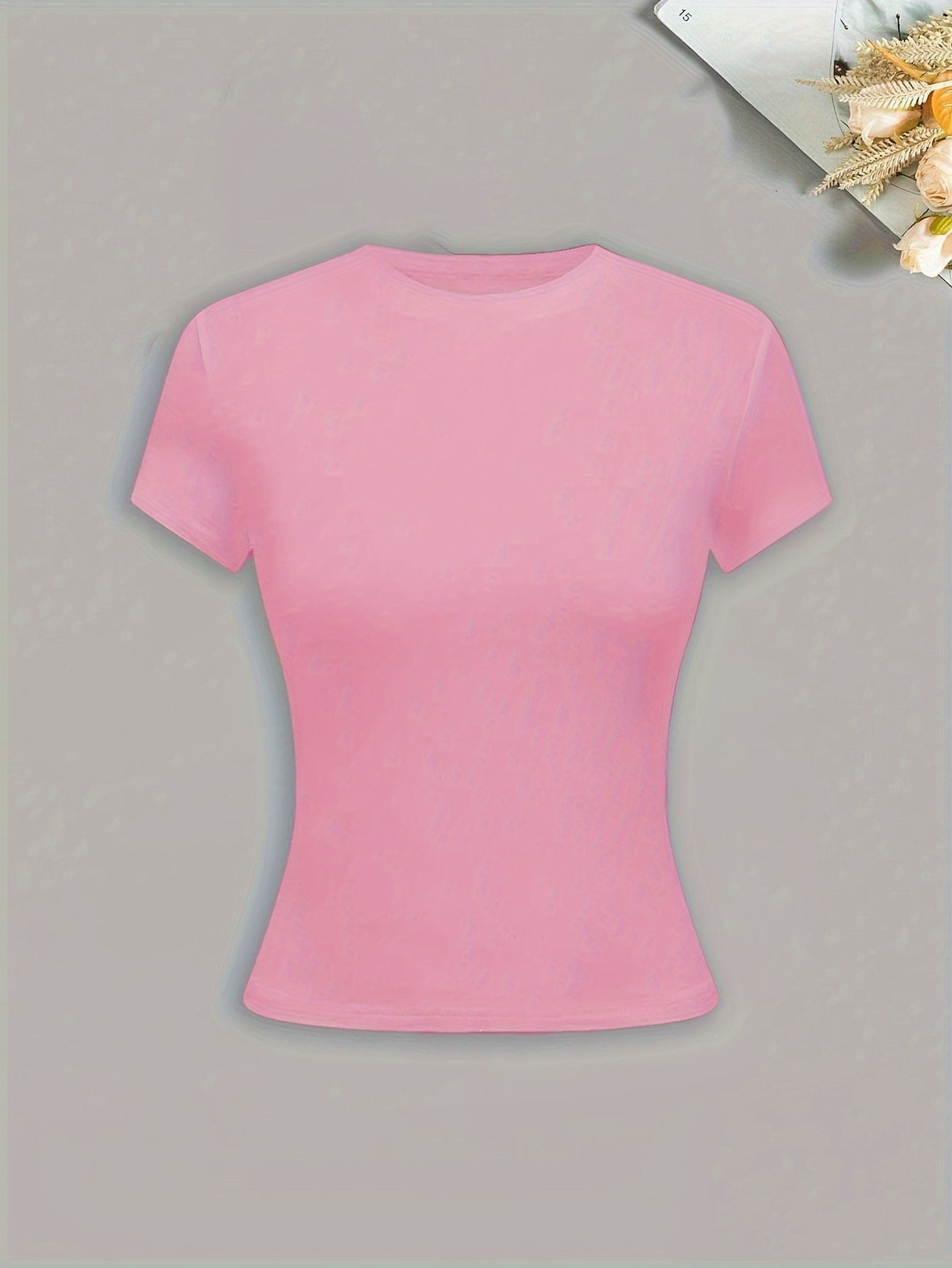 Новый женский облегающий однотонный футболка в комплекте из трех предметов - DP111061