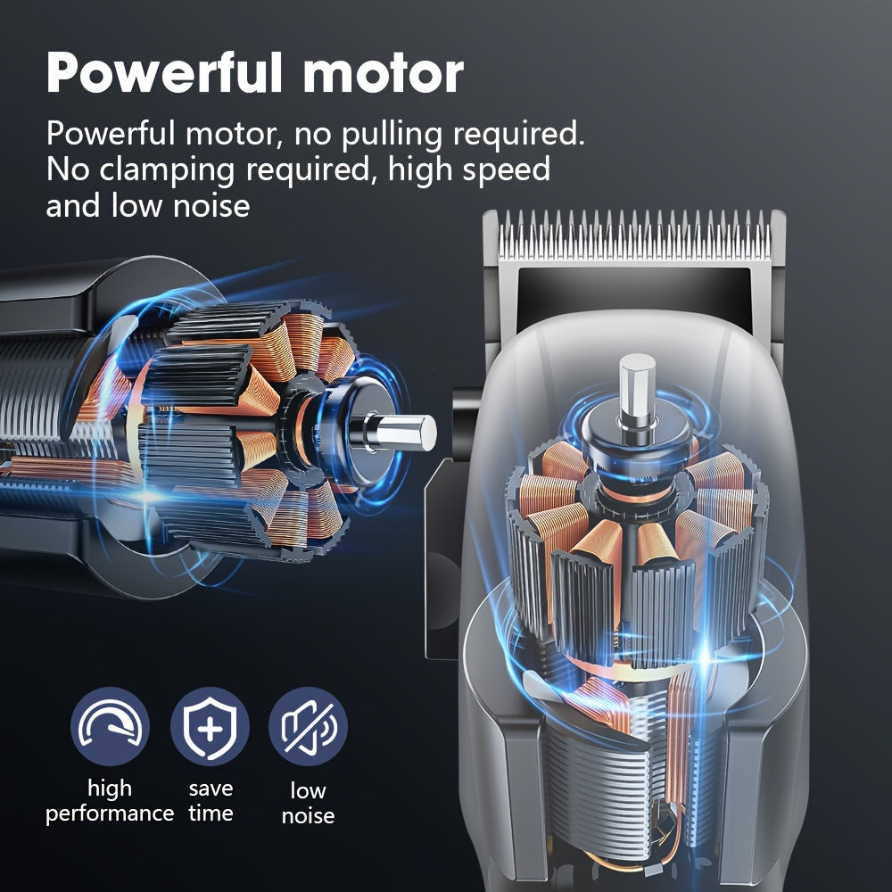 Электрическая машинка для стрижки волос с ЖК-дисплеем, перезаряжаемый литий-ионный аккумулятор, профессиональная головка для бритья для салона или дома