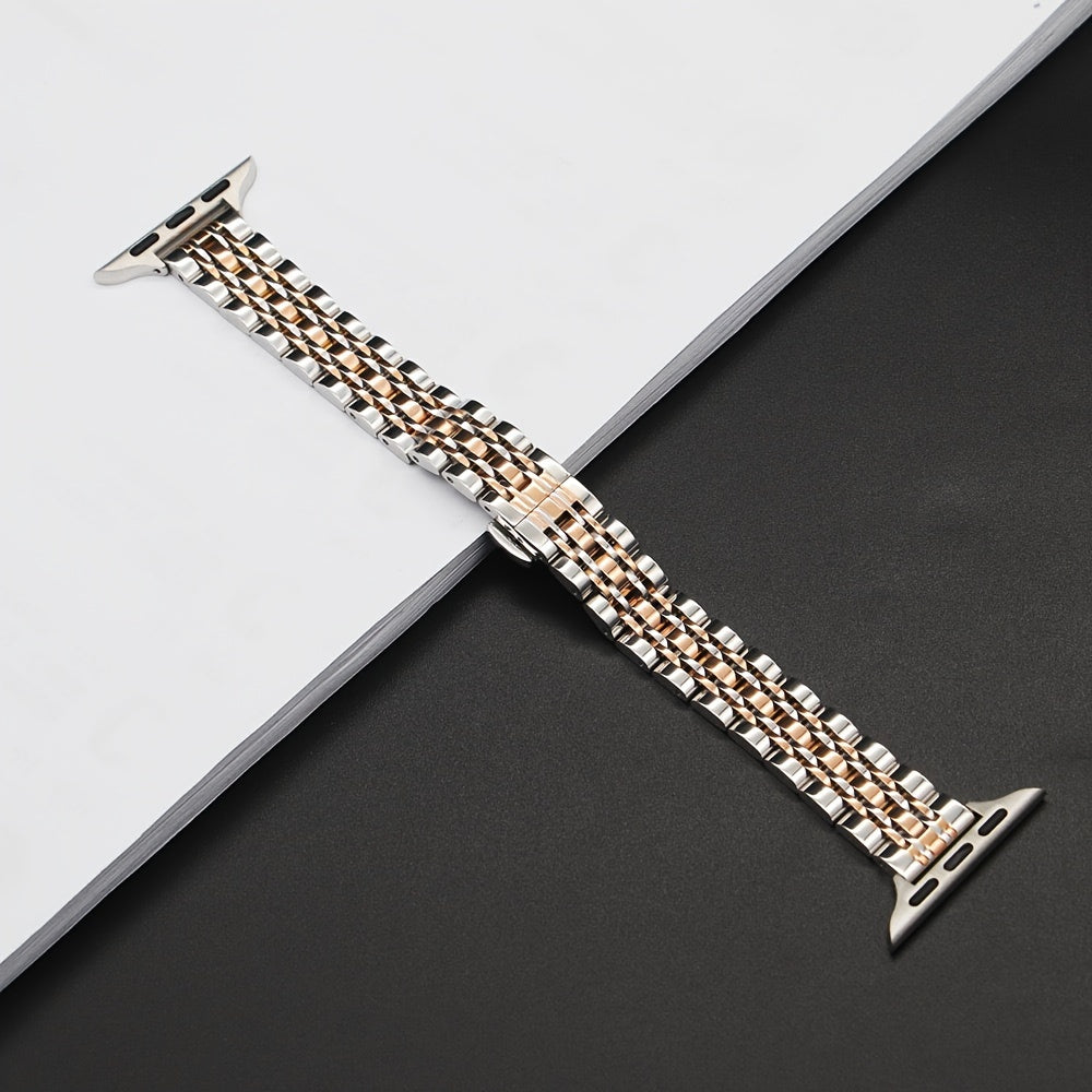 Ayollar uchun zamonaviy ingichka zanglamas po'latdan yasalgan almashtirish tasmasi, turli o'lchamdagi IWatch tasmalari va seriyalari bilan mos keladi, kumush rangda.