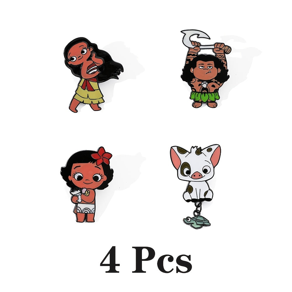 Набор из 4 минималистичных эмалевых значков для одежды и рюкзаков с персонажами Disney