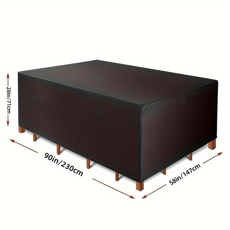 Черное полиэстеровое прямоугольное покрытие для столов для уличной мебели на веранде
