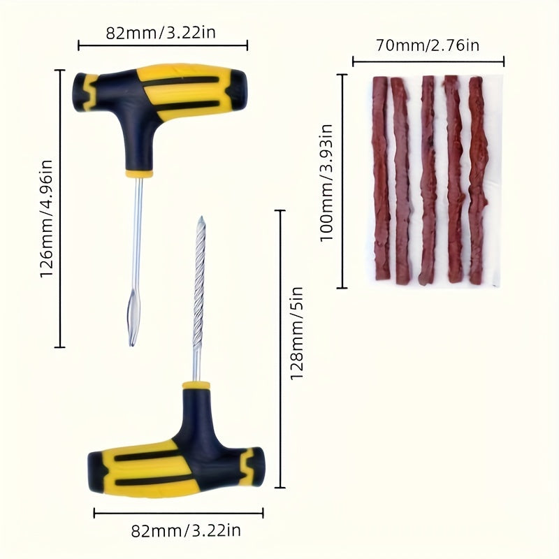 Набор для ремонта автомобильных шин с заплатками, пробками и инструментами для проколов