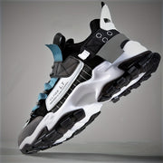 Men's Chunky Running Sneakers Lace-Up Breathable Shock-Absorbing Fabric Athletic Shoes