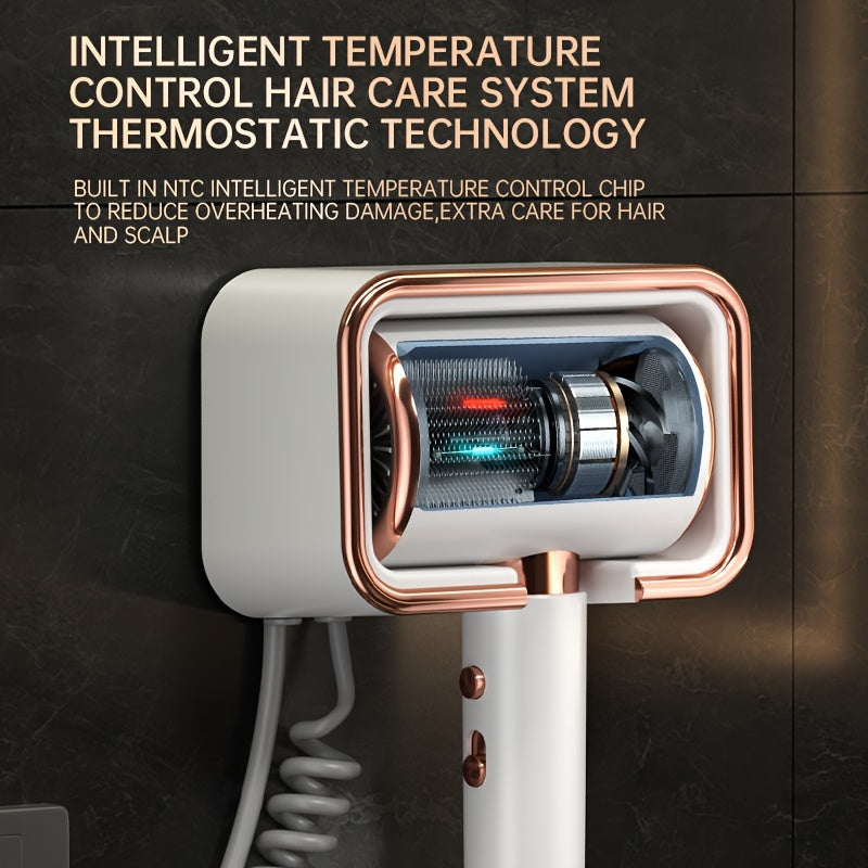 2000W Wall-Mounted Hair Dryer for Hotels No Drilling Installation 5 Modes Cold Hot Air