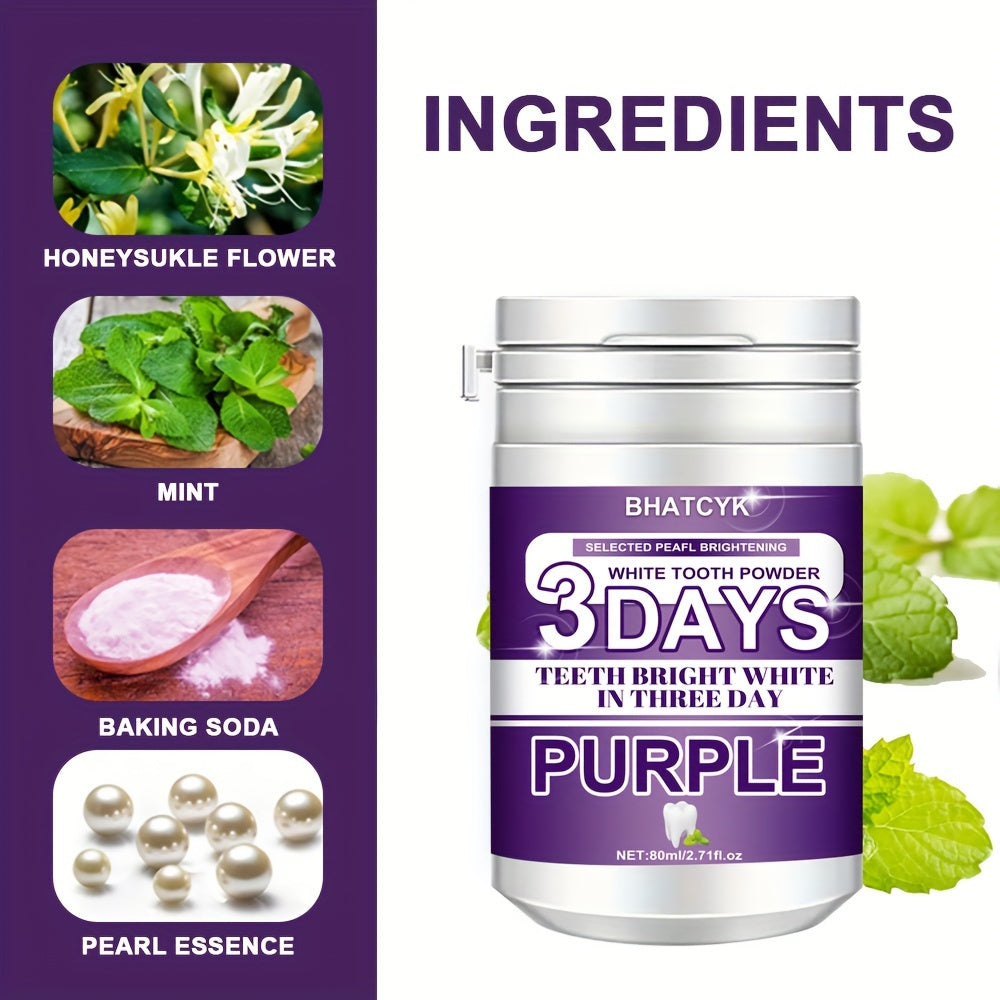 Purple Teeth Cleaning Powder for Daily Oral Care, Deep Polishing Tooth Powder