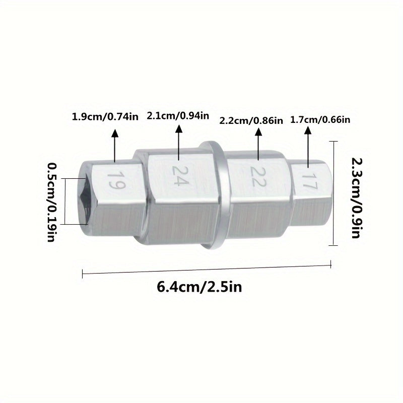 Motorcycle Front Wheel Spindle Removal Socket Hexagon Wrench 17/19/22/24mm