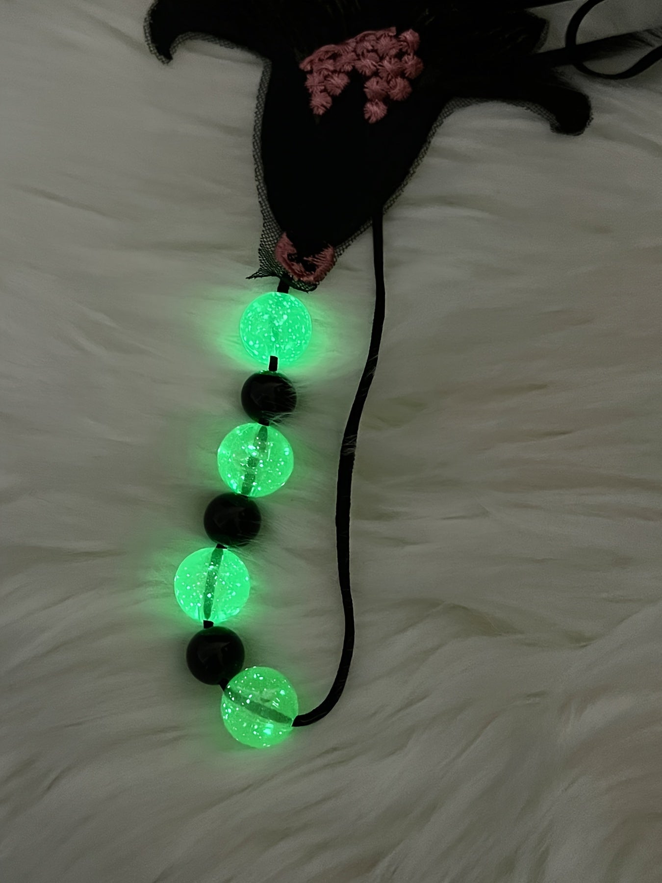 Large Luminous Beaded Massage Thong for Women Night Out