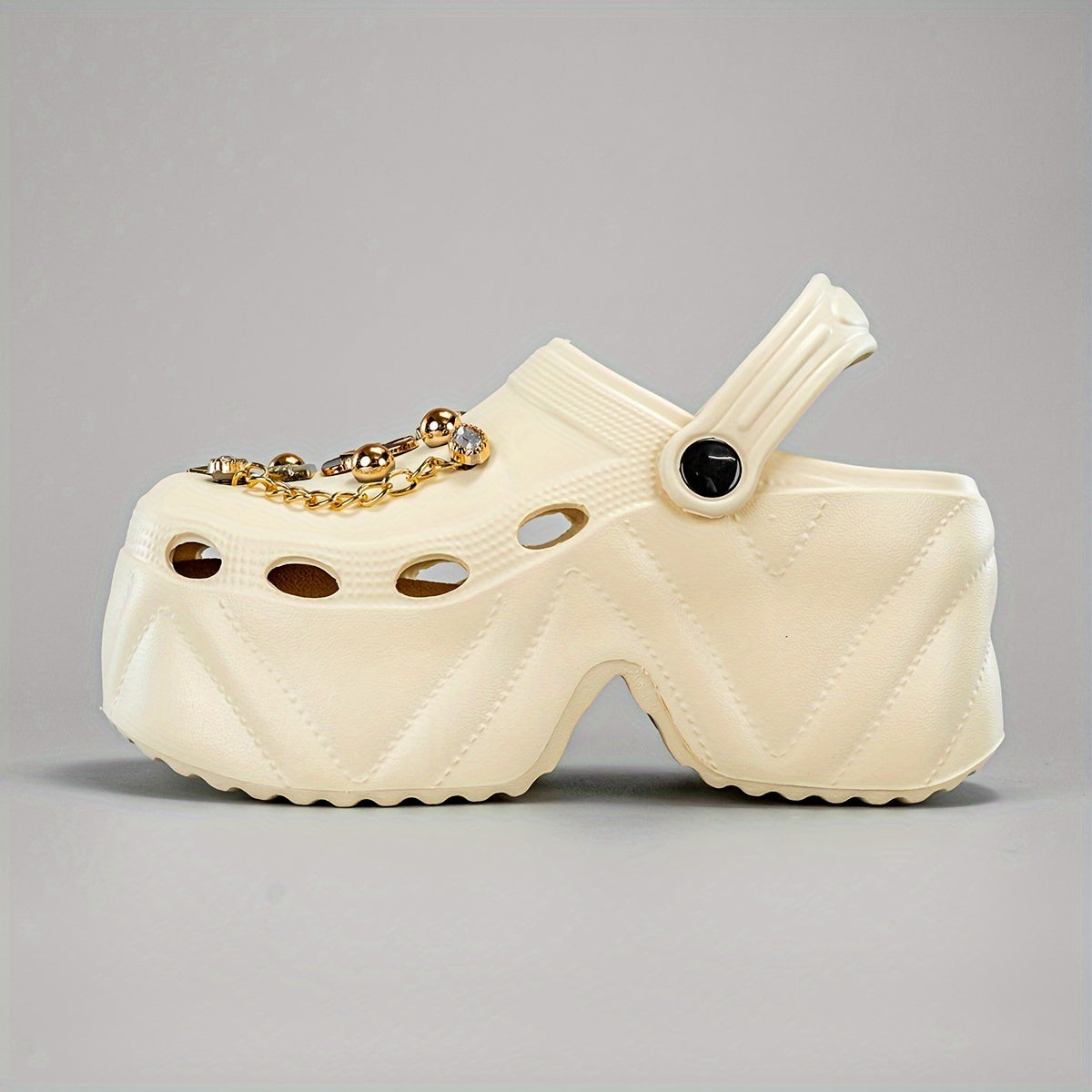 Women's Glitter Mules and Clogs With Platform Heel Lightweight EVA Summer Footwear