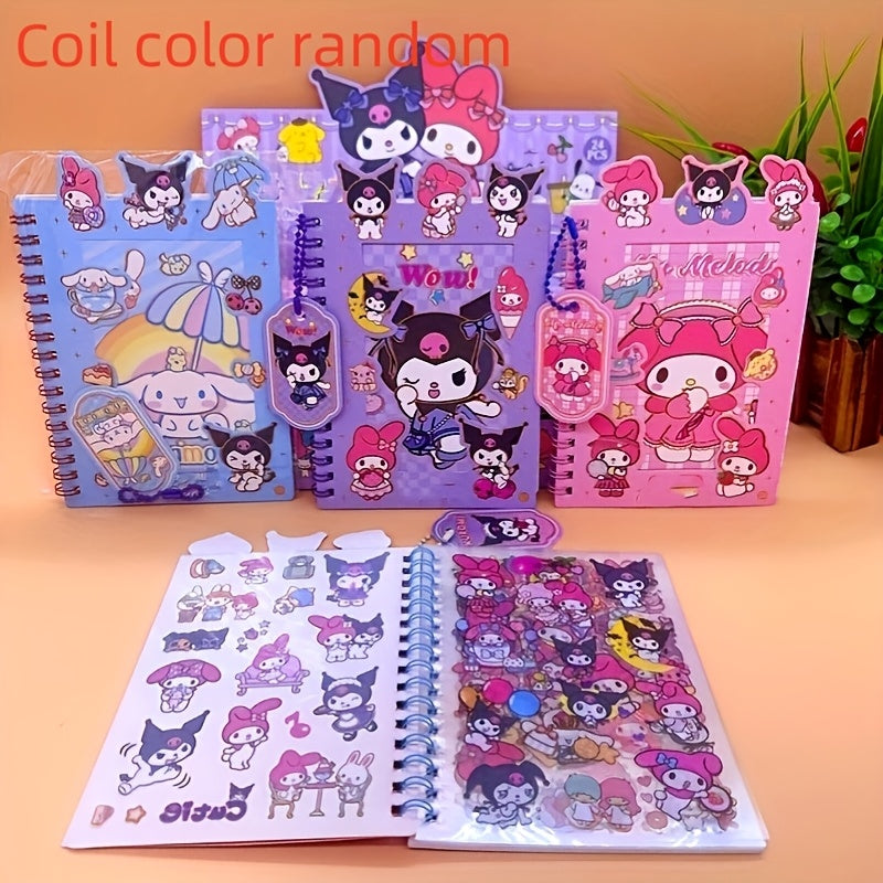 DIY Journal Kit with Coil Notebook Stickers and Charms for Teens and Adults in Blue Purple Pink