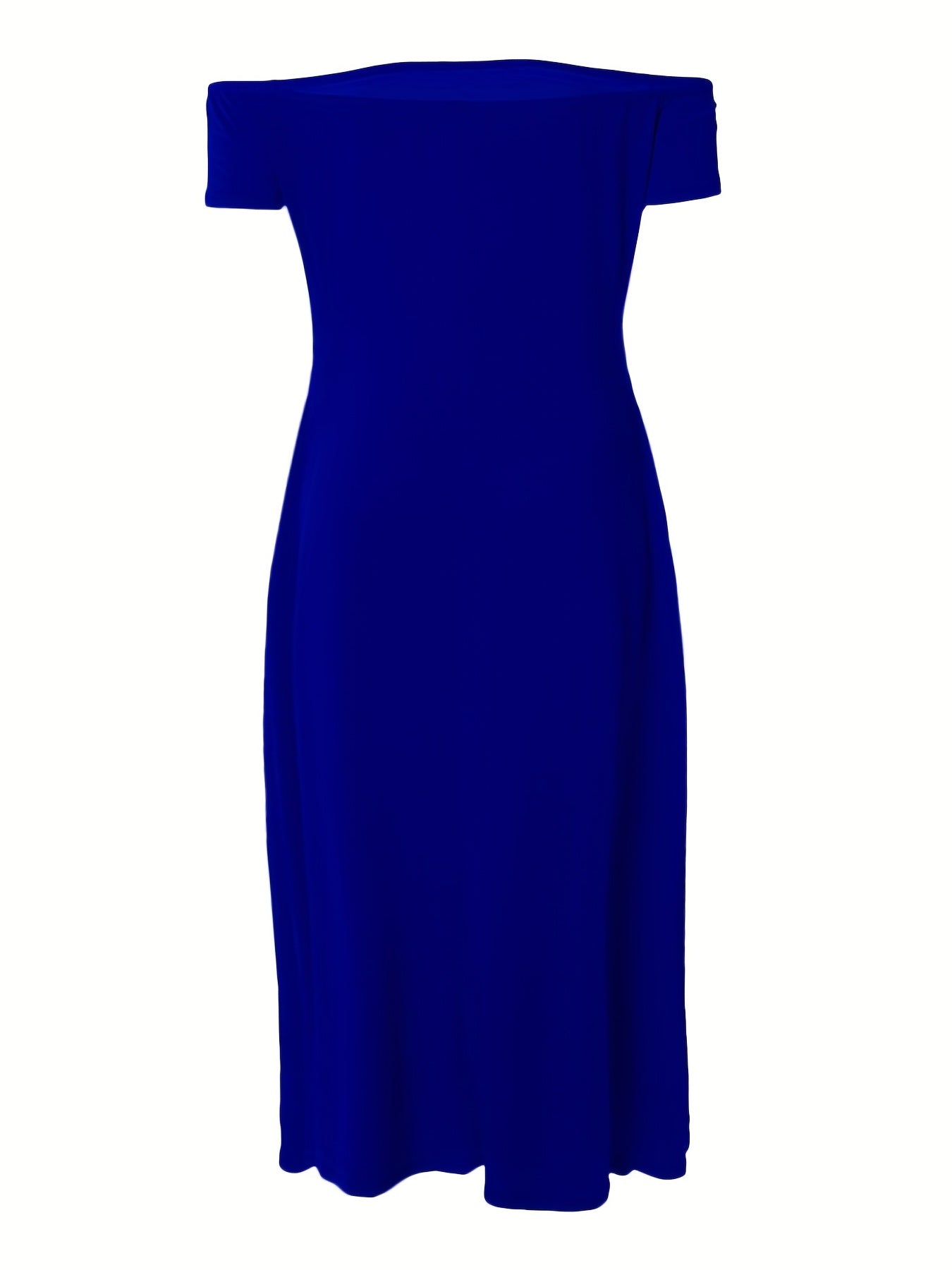 Plus Size Off-Shoulder Maxi Dress with Pockets and Cross Letter Print