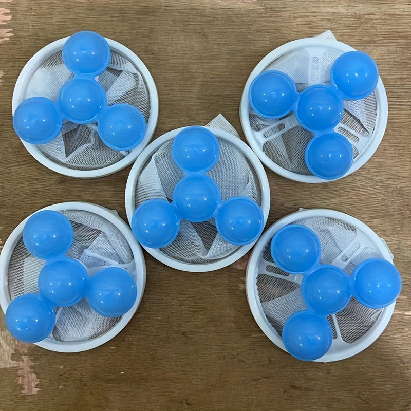 Paquete de 5 bolsas de malla para lavandería para la eliminación de residuos de cabello, bolsa filtro para lavadora