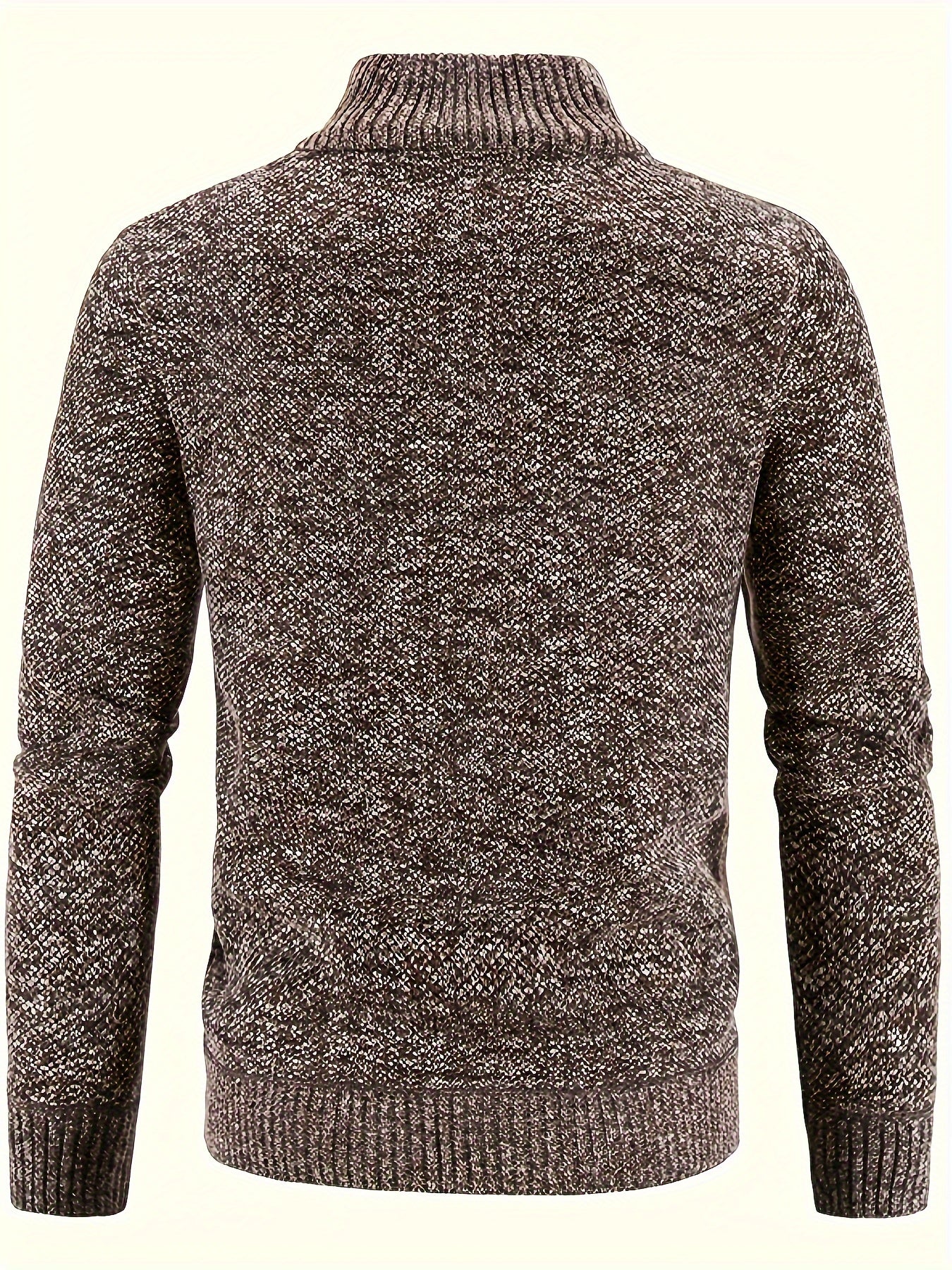 Erkaklar uchun yuqori bo'yinli, to'liq fermuarlı, uzun yengli, polyester aralashmasidan tayyorlangan zip-up kurtka. 8 rangda tasodifiy kuz/qish uslubi. Zip up sviter.