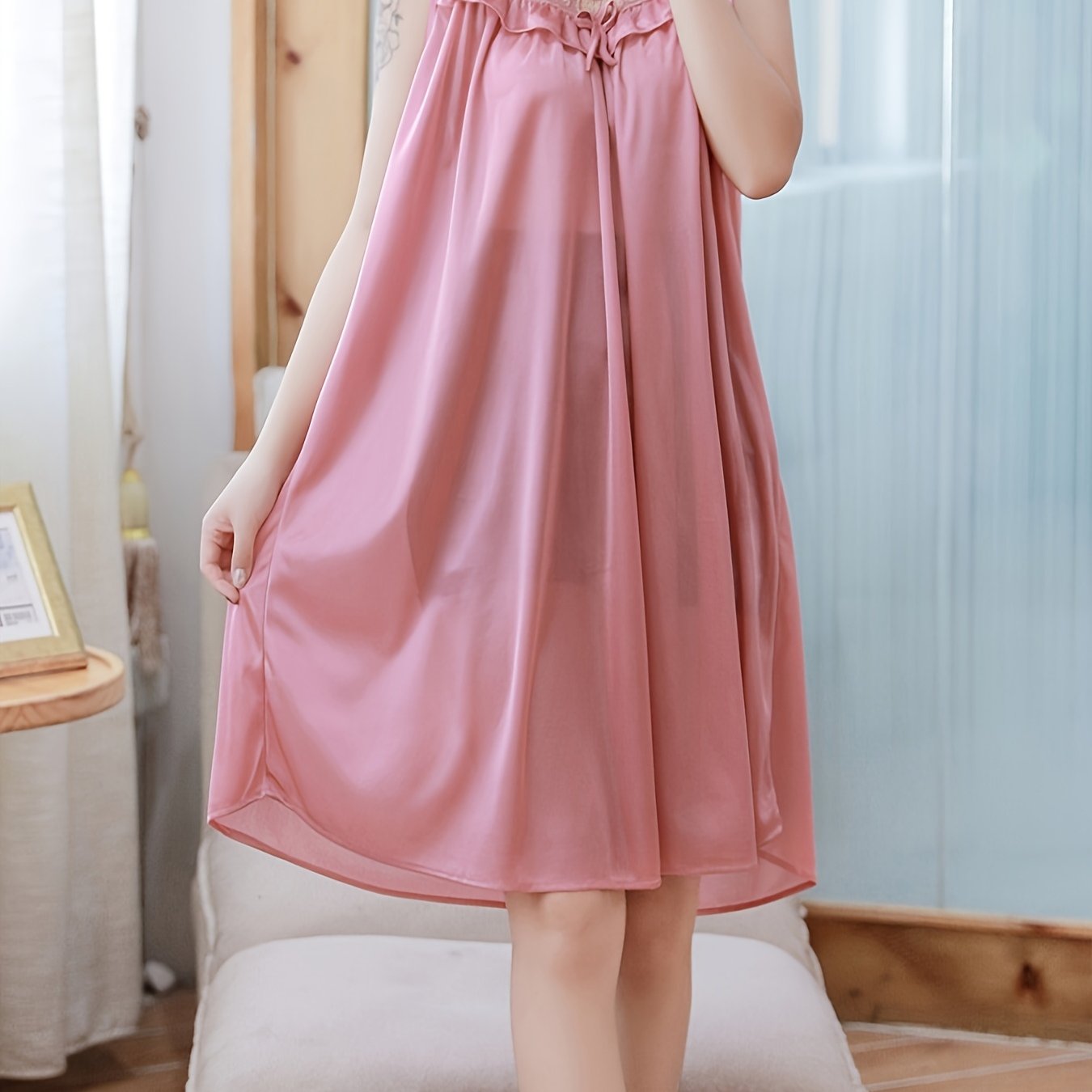 Women's Summer Nightgown Loose Fit Large Size Thin Sleepwear