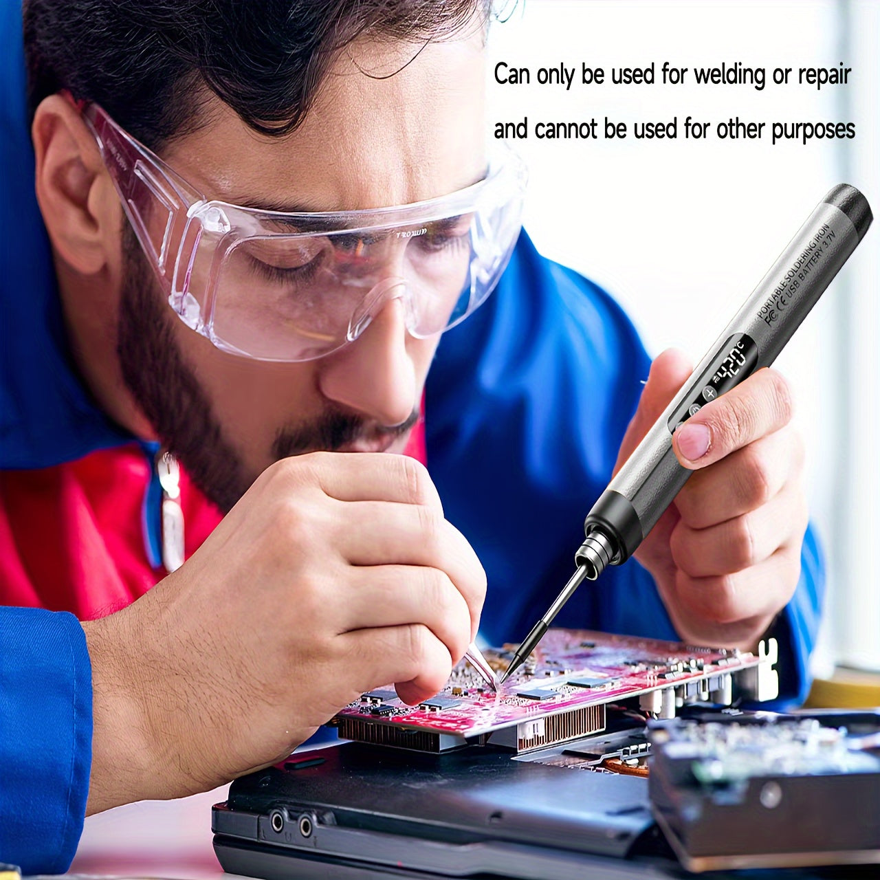 USB Soldering Iron with LCD Display Adjustable Temperature Rechargeable Lithium Battery