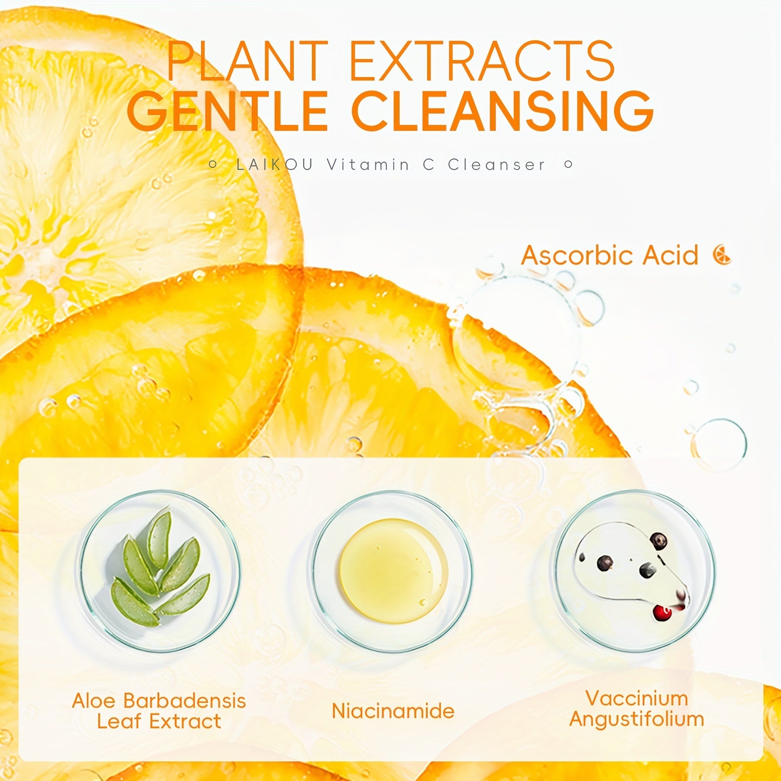 Vitamin C and Sakura Facial Cleanser Duo 50g Each for All Skin Types Oil Control Deep Pore Cleansing Moisturizing