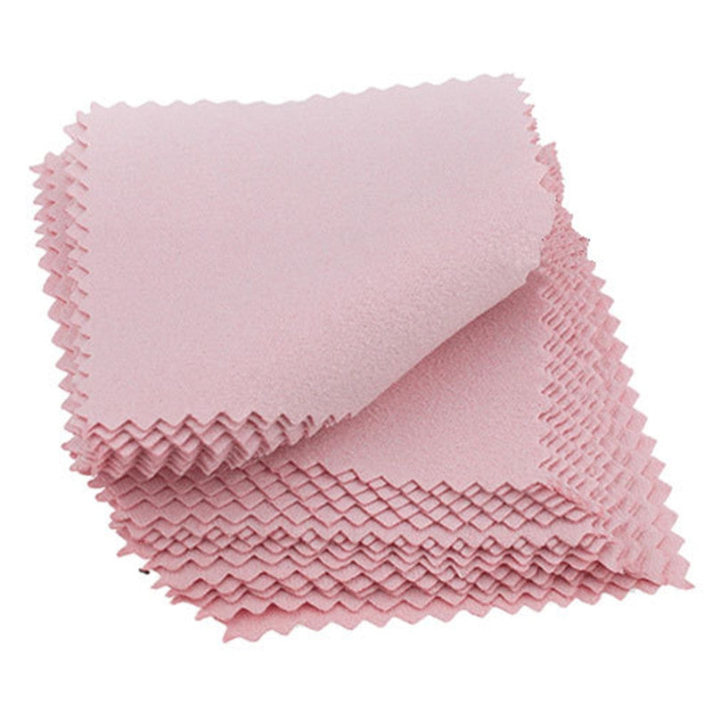 Pink and Silver Jewelry Cleaning Cloths for Watches Glass Scratch Removal Pack of 50